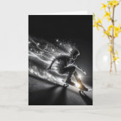 ネオン誕生日10代のスケートボード カード (黄色い花)