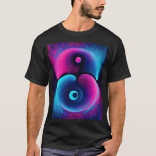 ネオン調和:モダン陰陽の解釈 Tシャツ