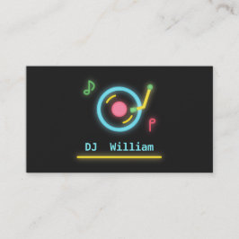 ネオン調DJターンテーブル 名刺