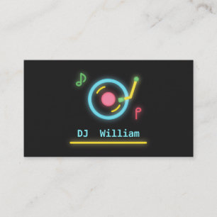 ネオン調DJターンテーブル 名刺