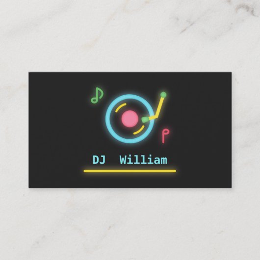 ネオン調DJターンテーブル 名刺 (正面)