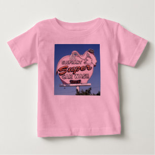 ネオン象のカーウォッシュの印 ベビーTシャツ