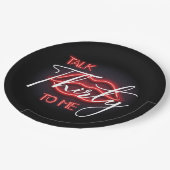 ネオン赤30歳の誕生日パーティー ペーパープレート (アングル)