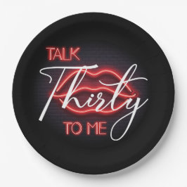 ネオン赤30歳の誕生日パーティー ペーパープレート