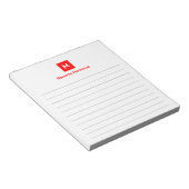 ネオン赤 モダン ライン シック トレンディー モノグラム ノートパッド (アングル)