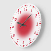 ネオン赤(白) ラージ壁時計 (傾斜)