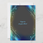 ネオン輝くスターズ バー ミツバ ご招待 青 招待状 (裏面)