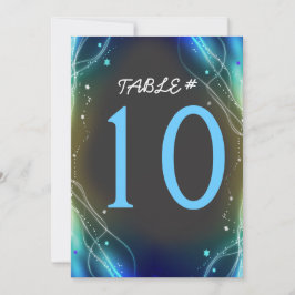 ネオン輝く星のウェディングテーブルナンバーカード 招待状