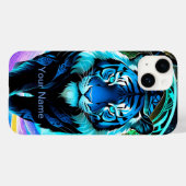 ネオン輝く神秘的な虎のイメージ  Case-Mate iPhoneケース (裏面 (横))
