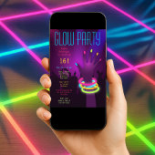 ネオン輝く闇のパーティー招待状 招待状