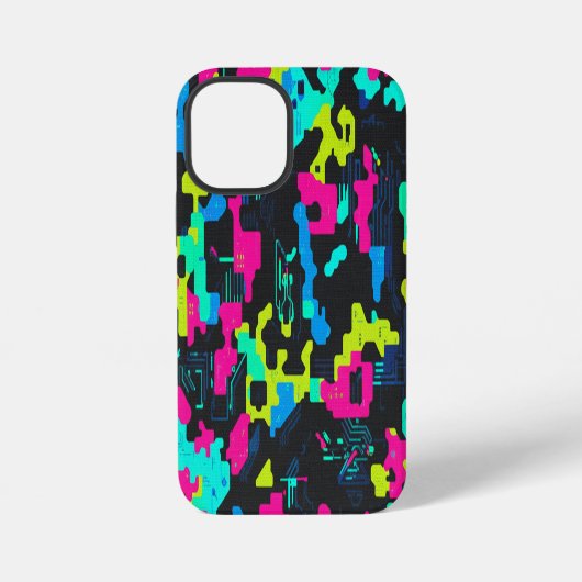 ネオン迷彩パターン iPhoneケース (裏面)
