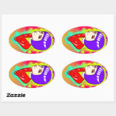 ネオン通り 楕円形シール (シート)