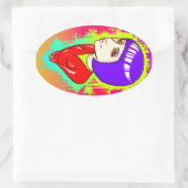 ネオン通り 楕円形シール (バッグ)