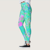 ネオン酸エキゾチック熱帯フェストパターン レギンス (左)