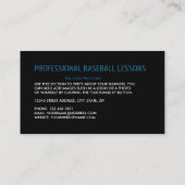 ネオン野球こうもり&ギア、野球選手、コーチ 名刺 (裏面)
