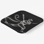 ネオン野球選手がこうもりを振る ペーパープレート (傾斜あり)