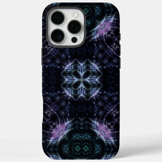 ネオン銀河の曼荼羅 フューチャリスティックな輝き Case-Mate iPhoneケース (裏面)