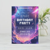 ネオン銀河スペース誕生日パーティー 招待状 (スタンド正面)