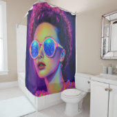 ネオン銀河系グラマー シャワーカーテン (インサイチュ)