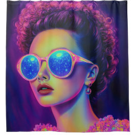 ネオン銀河系グラマー シャワーカーテン