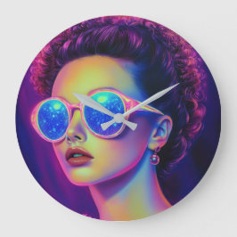 ネオン銀河系グラマー ラージ壁時計