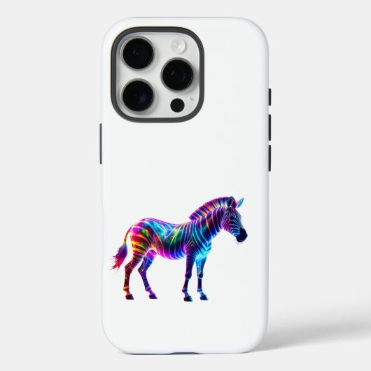 ネオン銀河系ゼブラアート鮮やかサイケデリックストライプ Case-Mate iPhoneケース (裏面)
