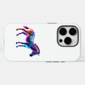 ネオン銀河系ゼブラアート鮮やかサイケデリックストライプ Case-Mate iPhoneケース (裏面 (横))