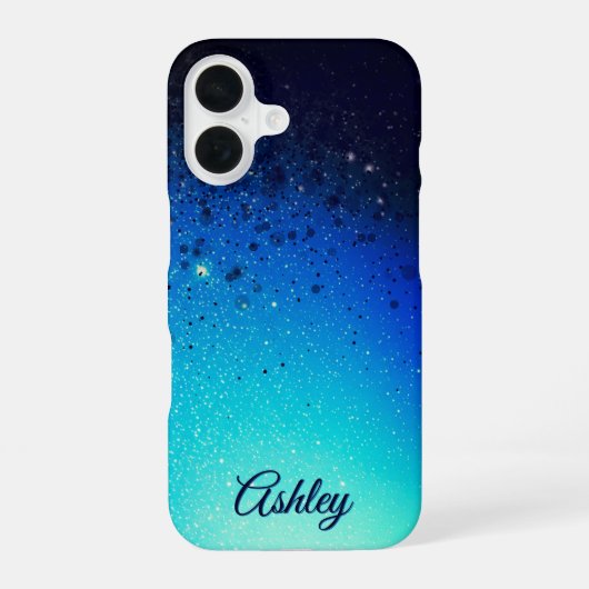 ネオン銀河系勾配 iPhone 16ケース (裏面)