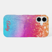 ネオン銀河系勾配 iPhone 16ケース (裏面横)