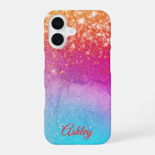 ネオン銀河系勾配 iPhone 16ケース (裏面)