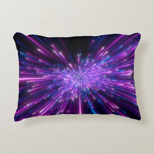 ネオン銀河系宇宙抽象芸術背景 アクセントクッション (正面)