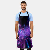 ネオン銀河系宇宙抽象芸術背景 エプロン (着用した状態)