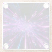 ネオン銀河系宇宙抽象芸術背景 ガラスコースター (裏面)