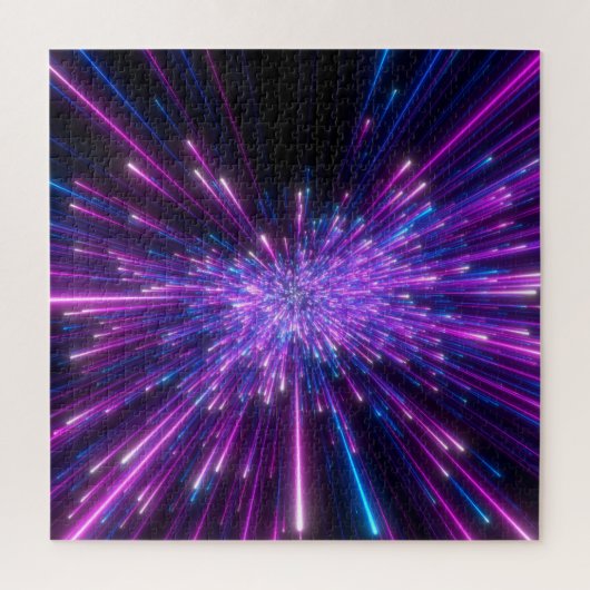ネオン銀河系宇宙抽象芸術背景 ジグソーパズル (縦)