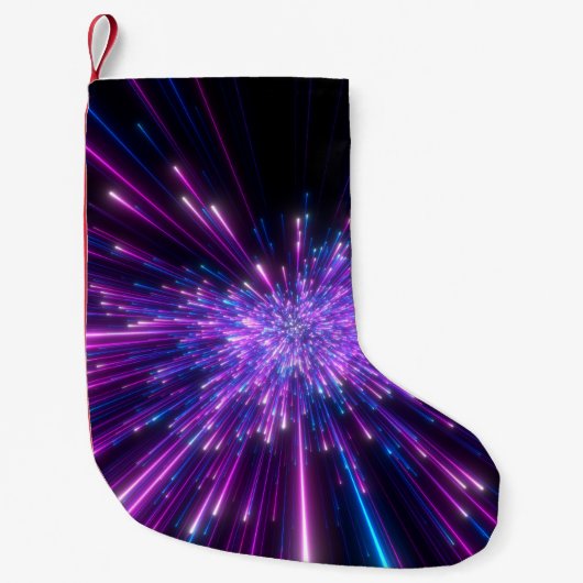 ネオン銀河系宇宙抽象芸術背景 スモールクリスマスストッキング (正面)