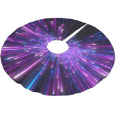 ネオン銀河系宇宙抽象芸術背景 ブラッシュドポリエステルツリースカート (アングル)