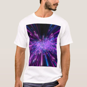 ネオン銀河系宇宙抽象芸術背景 Tシャツ
