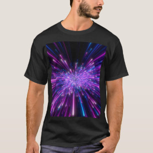 ネオン銀河系宇宙抽象芸術背景 Tシャツ