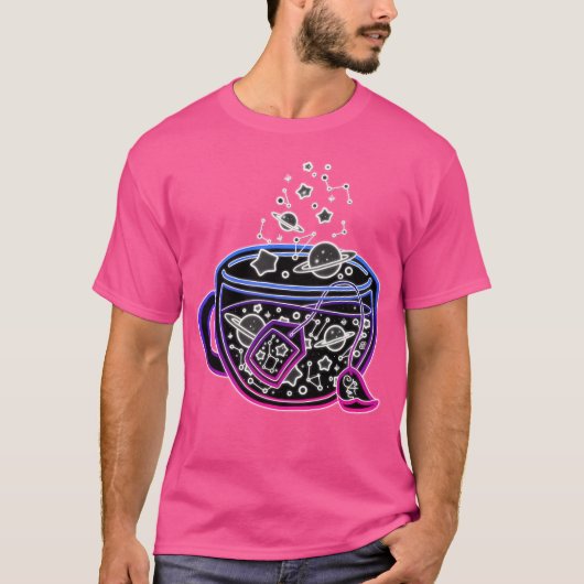 ネオン銀河系茶（パープルピンク） Tシャツ (正面)