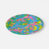 ネオン開花手筆絵を描画 ペーパープレート (アングル)