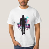 ネオン開花：技術投入による成長 Tシャツ (正面)