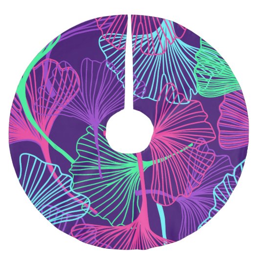 ネオン離れジンコフローラ:明るい。 ブラッシュドポリエステルツリースカート (正面)