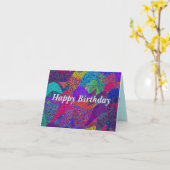 ネオン離れハッピーバースデーカード カード (黄色い花)