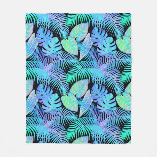 ネオン離れ熱帯 フリースブランケット (正面)