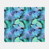 ネオン離れ熱帯 フリースブランケット (正面(横))