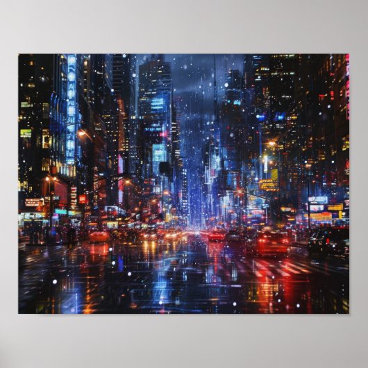 ネオン雨：市の真夜中のパルス ポスター (正面)