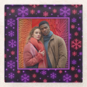 ネオン雪 ガラスコースター (正面)