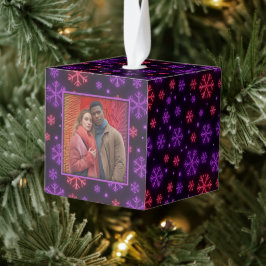 ネオン雪 キューブオーナメント