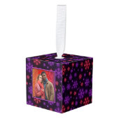 ネオン雪 キューブオーナメント (正面アングル)