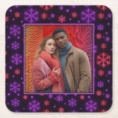 ネオン雪 スクエアペーパーコースター (正面)